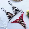 Omkagi Leopard Bikini Black High Cut badkläder baddräkt Simning Beachwear Push Up Swimsuit Micro Bikini Badkläder Kvinnor 210319