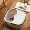 Secchi Lavabi portatili in plastica per pediluvio Spa Massaggio Secchio con coperchio e maniglia Whole302M