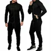 Hirigin 2 Stück Herbst Lauftrainingsanzug Männer Sweatshirt Sport Set Gymnastikkleidung Männer Sportanzug Trainingsanzug Sportbekleidung T200606