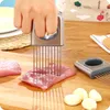 Easy Onion Holder Slicer Vegetable tools Tomato Cutter Stainless Steel Kitchen Gadgets No More Stinky Hands LLB12758