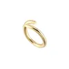 Fashion Designer Jewelry Brands Band Rings Classic Women Nail Ring Titanium steel Gold-plated Never fade Not allergic US Size (5-11)