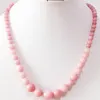 Charms Pink Rhodochrostose 6-14 mm okrągłe koraliki Naszyjnik Wesela wysokiej jakości Prezenty Prezenty Tower Chokers Jewelry 18-cal B617