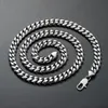 Collar de cadena de eslabones cubanos de acero inoxidable, collares de plata para hombre, joyería de Hip Hop 6/8/10/12mm