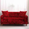 Noël Floral Rouge Stretch Housse De Canapé Salon Tout Inclus Anti-Sale Housse Protecteur De Meubles Élastique Canapé 211207