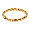 Bracelet torsadé bicolore en acier inoxydable pour hommes et femmes, bijoux à la mode en or noir, chaîne à maillons, vente en gros