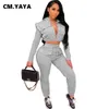 CM.YAYA Active Elastic Sweatsuit Women's Set Hooded Track Tops Jogger Pants Suit Sporty Tracksuit Two Piece Set Fitness Outfit Y0625