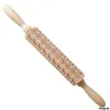 35 cm Kerstmis Embossing Rolling Pin Bakken Cookies Noodle Biscuit Fondant Cake Deeg Gegraveerde Roller Rendier Sneeuwvlok Houten 211008