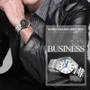 SKMEI Business Quartz Horloges Mannen Waterdichte Datum Polshorloge Roestvrijstalen Lederen Band Mannelijke Klok Montre Homme 9125 uur Q0524
