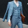 linen blue suit for men