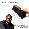 Senior Pure Natural Boar Bristles 360 Wave Hairbrush For Men Face Massage Facial Hair Drying Cleaning Brush Salon Styling Tools3204034