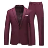 Costumes pour hommes Blazers mode élégant hommes d'affaires couleur unie deux pièces ensembles pour automne 2021 multicolore Costume Homme