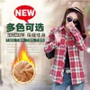 Damesjassen Winterjas Warm Dikke Jas Dames Fleece Plaid Tops Casual Revers Lange Mouw Button Up Jassen Dame Fluwelen Rood Groen