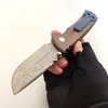 Begränsad anpassningsversion Chaves Redencion 228 Folding Kniv Damaskus Blade Bronze Titanum Handtag Pocket EDC Starkt utomhus taktiska jakt camping verktyg