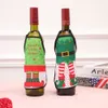Butelki z czerwonej butelki wina butelki piwo Okładki szampana wystrój stolika świątecznego mini Xmas festiwal fartuchu Santa Pakowanie