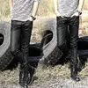 メンズコーティングジーンズ韓国のファッションクールワックス付きワックススリムフィットバイカーデニムパンツメンズ