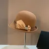 ベレットXitaoファッション気質帽子フランススタイルの小さな香りのある風弓コントラストスプライシングドームトップ女性オールマッチMD4379