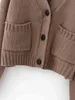 2 sztuki Zestaw Przycięty sweter dzianiny Cardigans Kobiety Camis Garnitury Causal Oversized sweter Płaszcze zworki Jesień Zima 210415