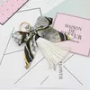 17 Styles High Quality Fashion Scarves Key holder Ribbon Bowknot Exquisite PU Leather Tassels Keychains Women Bag Charm Pendant G1019