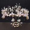 FORSEVEN Handmade Flower Headband Crown Tiaras Long Pendant Earrings Bridal Wedding Jewelry Set Women Jewelry Accessories JL H1022