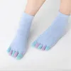 ! women's 5 toe socks 5 pairs/lot lady womens girls five fingers trainer toe cotton socks colorful pilates massage sock 210720