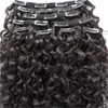 10-28 Inches Brazilian Water Curly Virgin Human Hair 120G Clip In Extension Full Head Natural Color