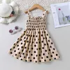 Verão criança bebê meninas pontos vestido chiffon princesa tutu vestidos suspender saias de sundress