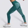 Leggings patchwork Donna Fitness Stampa senza cuciture Pantaloni da palestra per allenamento push-up a vita alta Bicolore 210925