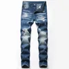 Män mode retro jeans mens elastiska smala raka biker jeans manlig denim casual bomullsbyxor Vaqueros hombreen plus storlek 42 x0621