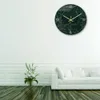 Green Marble Pattern Wall Clock High Gloss Creative Acrylic Clock Home Decor Simple Fasion Wall Clock 210930