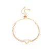 Kvinnor Mode Armband Cubic Zirconia Crystal Armband Rose Gold Enkel Charm Smycken Handkedja