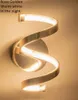 Artpad 12W Nowoczesny salon Światła ścienne do domu Projektowanie spirali 96 sztuk LED Koraliki TV Tło Wózek White Gold Silver