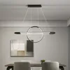 Ljuskronor minimalistisk designcirkel geometriska l￥nga pendelljus modern personlighet italiensk restaurang bar reception kreativ linje lampa