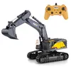 HUINA 592 RC camión 1/14 excavadora 22CH Control remoto 2,4G Hz vehículo simulación aleación RC ingeniería modelo construcción camión Juguetes