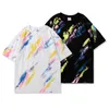 Homens Hip Hop Tie Tintura T-Shirt Streetwear Laço Colorido-Tintura Impressão T Camiseta Harajuku Algodão Casual Verão Verão Manga Curta Tshirt 210527