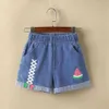 Girls Denim Shorts Summer Kids Egg Pattern Short Pants Children Clothes Big Loose Teenage Girl clothes 10 12 14 16 210723