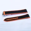 20 21 22mm black orange rubber watch band strap for omega seamaster planet ocean 300m 600m 43 5mm 600m 45 5mm21238371181