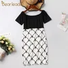 Urso líder mãe e filha verão vestido de moda família combinando outfits meninas cópia om ombro princesa roupa outfit terno 210708