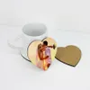 Favor Favor Gift Diy Sublimação Blank Coaster Wooden Cork Pad Mdf Promoção Love Love Round Flower Shaped Copo Mat publictantedhl