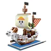 Micro Brick One Pieces Pirates Ship Block Set Going Merry Tusen Sunny Snake Law Submarine Byggnad Toy för Kids Q0723