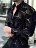 Heren Casual Shirts 2021 Mode Heren Barokke Bloemen Royal Print Designer Dress Fancy Slim Club Style