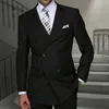 White Slim fit Casual Men Suits for Wedding Prom with Double Breasted 2 piece Custom Groom Tuxedo Man Fashion Clothes 2020 X0909