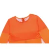 Långärmad baddräkt mesh baddräkt vadderad monokini bikini orange simning kostym Iben beach wear damer Biquini 210712