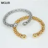 2019 New 316l Stainless Steel Cuff Bangle & Bracelet Gold Color Open Bangle Bracelet for Men Women Unisex Gift Lh762 Q0719