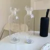 Tidskala Vattenflaska Värmebeständigt glas S med kopphylsa för vinjuice Små munsläckskyddande dricks 211122
