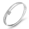 Bracelets à double couche en cristal Cz croisés, tendance, en acier inoxydable, pour hommes et femmes, bijoux cadeau Q0717