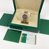 41 mm watch Chocolate dial 18k rose gold steel watch 126331 stainless steel/18k men's watches box and paper