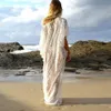 到着のセクシーなビーチカバーアップレースホワイト水着カフキニのドレスカバーアップローブデプレジュ付けRobe de Plage Sireda Praia＃Q229 210420