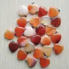 Assorted Heart Natural Stone Charms Pendants for Jewelry Making Good Quality 20mm Free Shipping