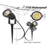 잔디 램프 6pcs LED 5W COB 지상 램프 방수 핀 풍경 조명 정원 장식