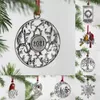 Stock Kerstmisdecoratie Kerstmetaal Hanger Hollow Creatieve Sneeuwman Hanger Kerstmis Tree Ornamenten Xu